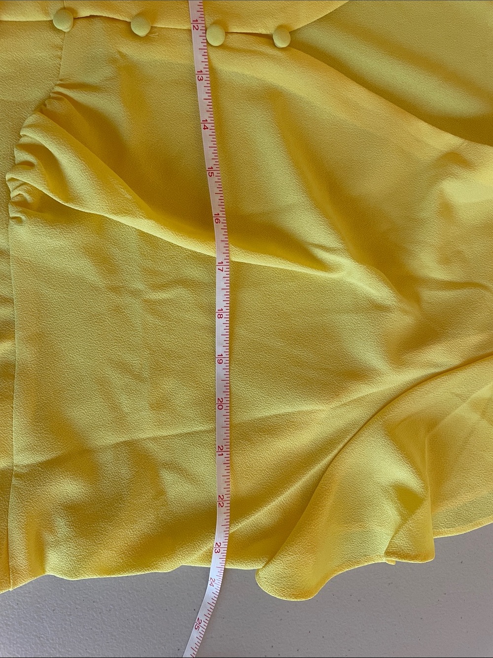 1. State Pale Yellow Ruffle Button-Front Blouse - Picture 5 of 5